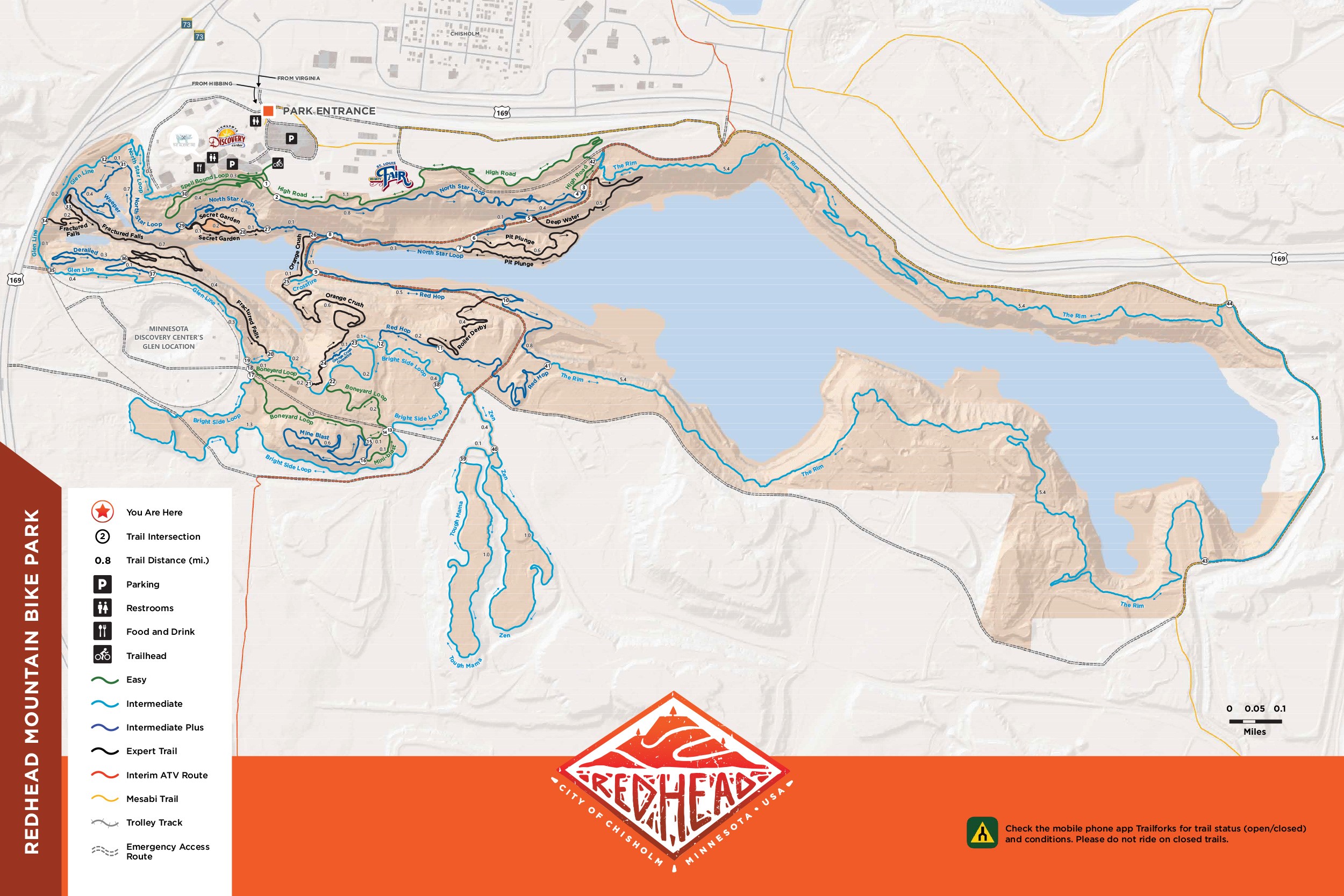 Redhead MTB Park Phase 1 Map